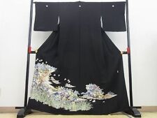 Tomesode Kimono Japan   Yuzen, Artist'S Work, Imperial Flowe picture