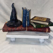 Vintage Harry Potter Sorting Hat Bookends Quidditch Spell Books Enesco 2000 WB picture