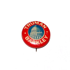 1948 HARRY TRUMAN ALBEN BARKLEY campaign pin pinback button political president picture