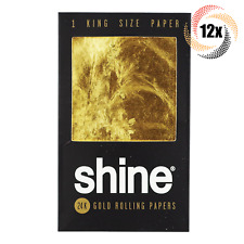 12x Packs Shine 24k Gold Rolling Papers King | 1 Paper Per Pack | + 2 Free Tubes picture