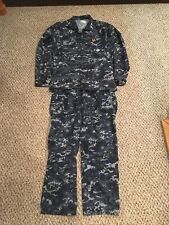 US Navy BDU Uniform  Pants And TopMedium Long Blue Digital Camo 8405-01-540-1447 picture