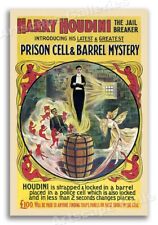 Harry Houdini Locked Barrel Escape 1905 Vintage Style Magic Poster - 16x24 picture
