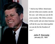 John F. Kennedy JFK Inauguration Quote Portrait 8 x 10 Photo Picture Photograph  picture