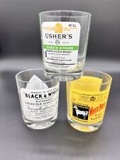Vintage Set 3 Usher's Scotch Whisky Rock Glass Collectible Barware picture