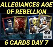 topps star wars card Trader ALLEGIANCES REBELLION DAY 7 GOLD RED BLUE 6 Card Set picture