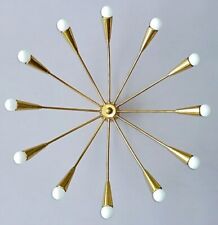 Large Midcentury Sputnik Flush Mount 12-Ceiling Light Brass Modern Fixture Lamp picture