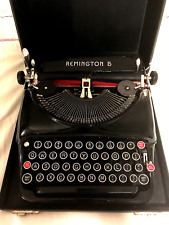 Antique 1937 Remington Model 5 Typewriter, SN: V905693 w/ Case & Two Keys, Mint picture
