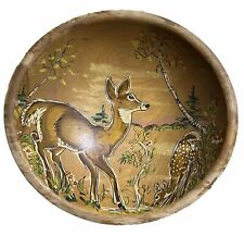 Vintage Granville Picture Bowl Painted By Manuela Miller Birchland Deer Fawn picture