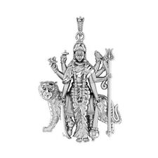 Sterling Silver (92.5% purity) Goddess Durga Maa Pendant for Men & Women picture
