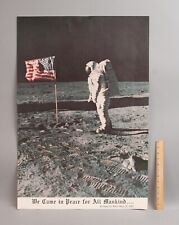 Original Vtg 1969 Buzz Aldrin Apollo 11 Moon Landing Space Astronaut NASA Poster picture