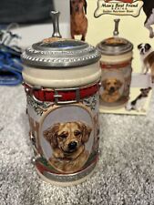 Anheuser Busch Man's Best Friend Golden Retriever Dog Budweiser Beer Stein W/Box picture