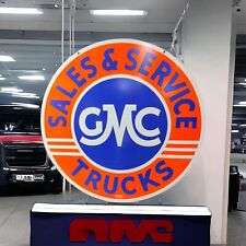 GMC SALES&SERVICE TRUCKS PORCELAIN ENAMEL  SIGN  48 INCHES 4 FEET  DSP picture