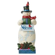 Jim Shore Heartwood Creek - Snowman Statue with Welcome Sign Christmas 6007115 picture