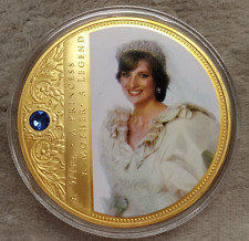 AMERICAN MINT PORTRAIT OF PRINCESS DIANA PLATED 24K GOLD SWAROVSKI PROOF TP-3091 picture