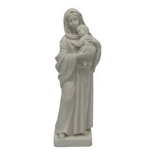 Vintage Mother Mary Madonna & Child Jesus 8” Alabaster Figurine Beautiful Detail picture
