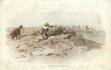 Postcard 1906 Charles Russell Cowboy Artist Antelope hunt undivided TP24-4463 picture