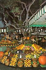 FARMERS MARKET Los Angeles, Cal. Exotic Fruit & Produce Vintage 1960s POSTCARD picture