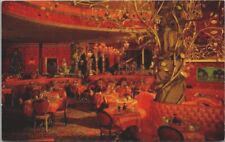 California SLO Madonna Inn Dining Room Gold Leaf Copper Tree Light Postcard CA picture