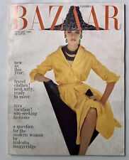 Vintage January 1961 issue Harper's Bazaar Fashion magazine Marola Witt Cover picture