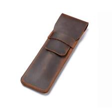 Pens Pouch Leather Pen Protective Sleeve Cover Crazy Horse Leather Handmade picture