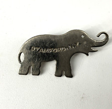 Vintage SILVER TONE Elephant GOP Republican Lapel Pin STAMFORD NY picture