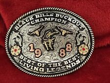 CHAMPION TROPHY BELT BUCKLE  RODEO☆1988☆BLACK HILLS BUCKOUT BULL RIDING☆RARE☆64 picture