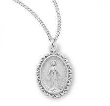 Classic Sterling Silver Oval Miraculous Medal Size 0.7in x 0.4in picture