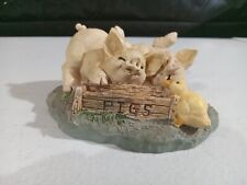 Pigs And Duck Figurine ~ Truffles ~ Russ Berrie ~ 3.75”~ #14397 ~ picture