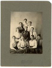 CIRCA 1900'S LARGE CABINET CARD 10 Women Goup Classmates Victorian Id'd On Back picture