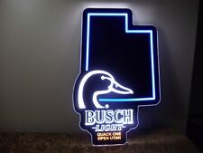Busch Light Beer Quack One Open Ducks Unlimited LED Lighted Sign UTAH DU Hunting picture