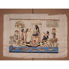 Papyrus Paper Egyptian Art Hand Painted Nefertiti Unique Vintage 17