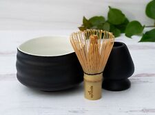 Handcrafted Ceramic Matcha Tea Set, Black Matcha Gift Set, USA seller picture