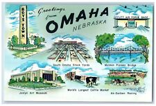Omaha Nebraska NE Postcard Greetings Boys Town Offutt Air Force Base Multiview picture