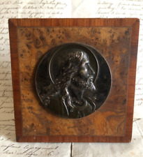 Antique French Plaque of Christ by Ruffony Easel Stand Signed 1st Communion picture