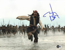 JOHNNY DEPP SIGNED 'PIRATES OF THE CARIBBEAN' 11X14 PHOTO AUTOGRAPH BECKETT BAS picture