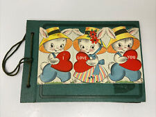 Vintage Valentines Collection Album 51 Cards Attached to pages 1940s 1950s 1960s picture