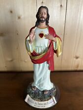 The Sacred Heart Of Jesus Chalk Statue 9” Danbury Mint. Religious Catholic picture