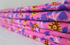 Pink Indian Handmade Bush Printed Cotton Fabric Block Printed Fabric By Yard picture