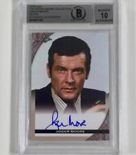 Leaf ROGER MOORE COLLECTION Autograph Card SILVER SP * BGS 10 Auto * Beckett BAS picture