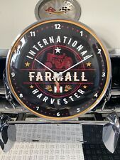 Vintage style FARMALL IH Gas & OIL Round Clock 12 INCH NEW with GLASS FACE picture