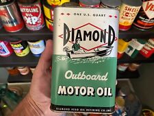 VINTAGE~ RARE NOS~ DIAMOND OUTBOARD MOTOR OIL 1 QUART CAN  FULL SEALED ￼ NICE picture