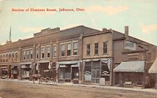 Jefferson Ohio Chestnut Street Pool Billiard Parlor Dirt St Buggy 1912 Postcard picture