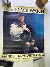 VTG 1980's SCOTCH COMPUTER DATA TAPE POSTER Join The BLACK WATCH. RARE TECH picture