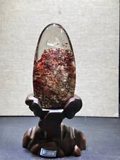 1.47LB Top Natural Red Ghost phantom quartz crystal Mineral specimen Decor+stand picture