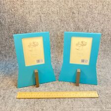 2 MCM Wood Picture Frame Photo Frame Turquoise Blue Michael Graves Design picture