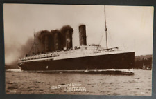 SS Lusitania The Cunard Liner Postcard RPPC Ocean Liner Davidson Bros. Steamship picture
