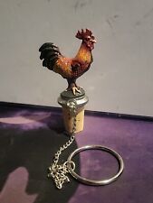 Collectable Pewter Bottle Stopper Rooster Hand Painted picture