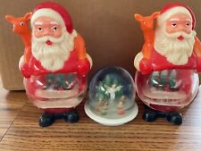 Vintage Christmas Snow Globes Lot of 3  2-Santa Claus & 1-Angel picture
