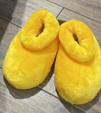 Disney Parks Mickey Mouse Feet Plush Slippers Adult Size Small S Yellow NEW picture