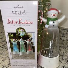 Hallmark Artist Collection Festive Fountain Candy Cane Snowman picture